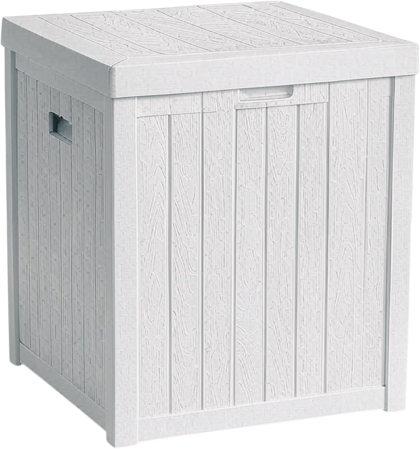 33 Gallon Deck Box, Small Outdoor Storage Box Waterproof, Lockable Secure Package Bin Delivery Box for Outside Front Porch, Patio Cushions Storage Box, Delivery Driver Snack Box for Porch, White